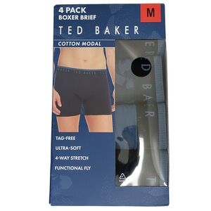 Ted Baker Men's Cotton Modal Boxer Briefs Functional Fly Ultra Soft 4 Pairs  NWT
